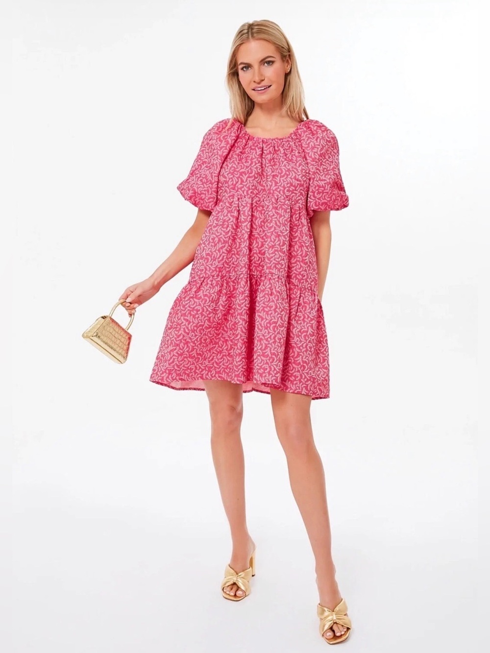 HYACINTH HOUSE Tuckernuck Textured Fuchsia Belinda Mini Dress size XS